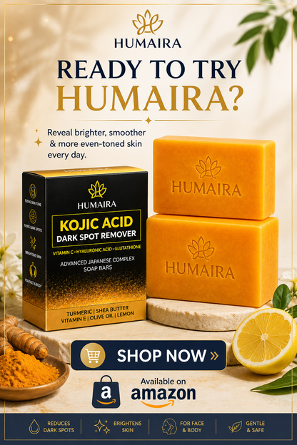 HUMAIRA Kojic Acid Dark Spot Remover Soap Bar (Pack of 2)