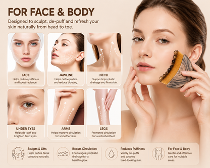 HUMAIRA Lymphatic Contour Face Brush – Facial Sculpting & Massage Tool