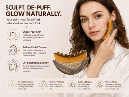 HUMAIRA Lymphatic Contour Face Brush – Facial Sculpting & Massage Tool